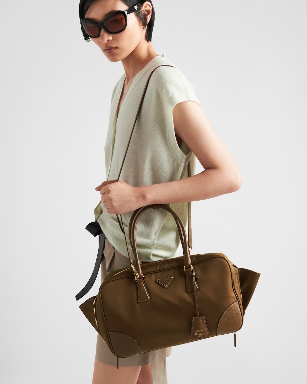 Prada Re-Edition 1978 Large Re-Nylon and Saffiano Leather Two-Handle Bag - Image 8